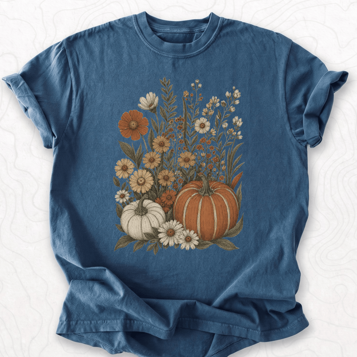 Autumn Pumpkin Floral T-shirt
