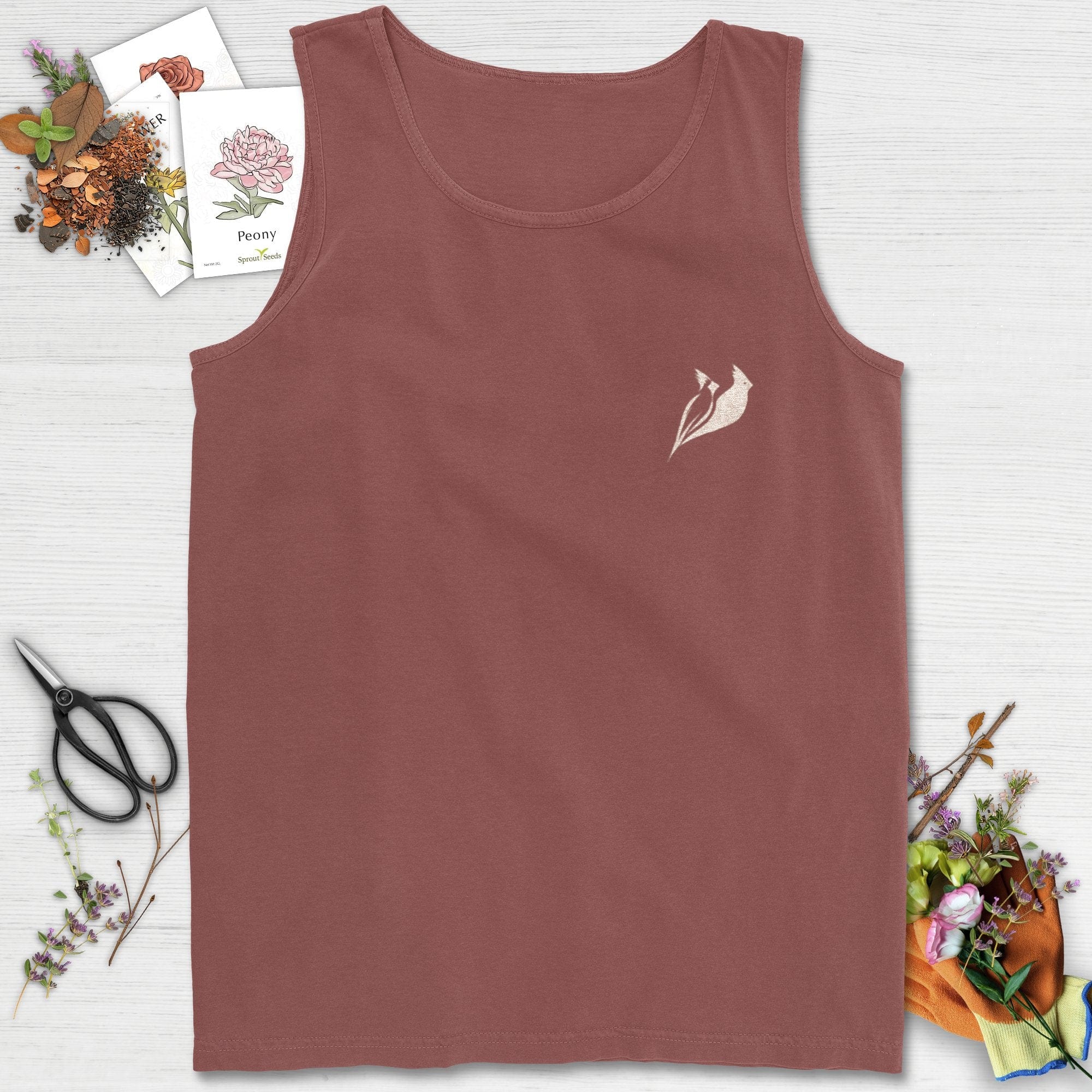Minimalist Cardinal Birds Comfort Colors® Tank Top