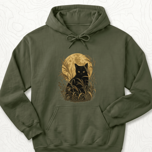 Moonlit Black Cat Hoodie