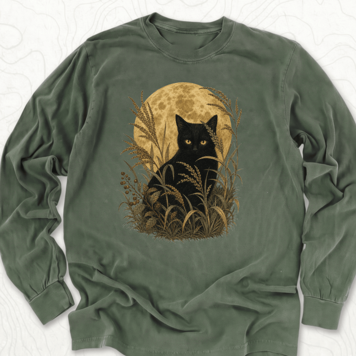 Moonlit Black Cat LS T-shirt