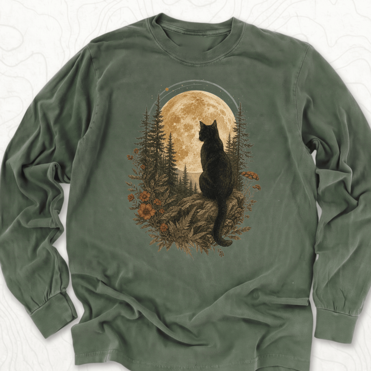 Moonlit Cat LS T-shirt