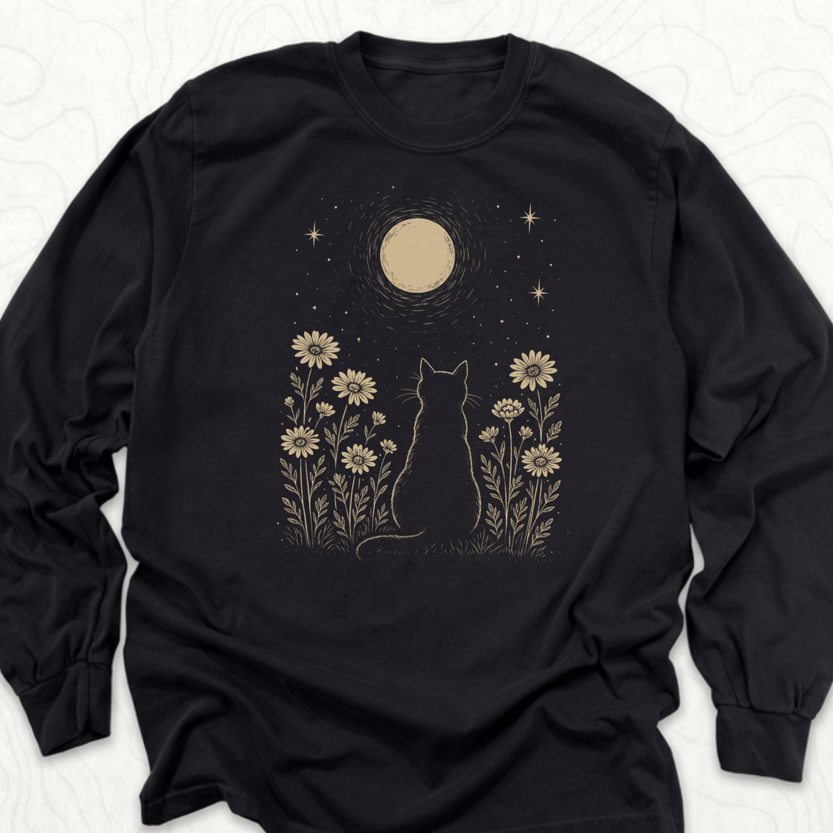 Moonlit Cat LS T-shirt
