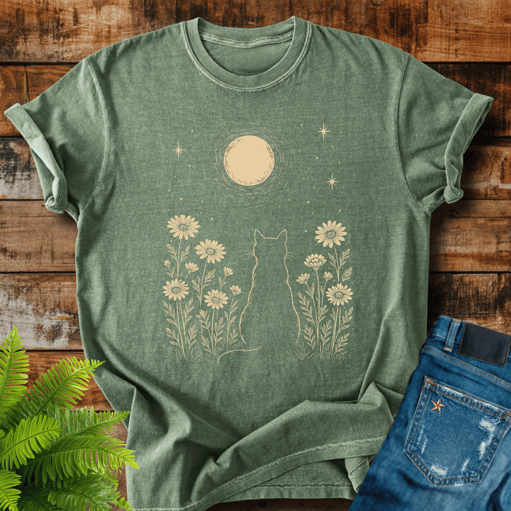 Moonlit Cat T-shirt