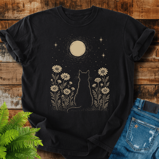 Moonlit Cat T-shirt