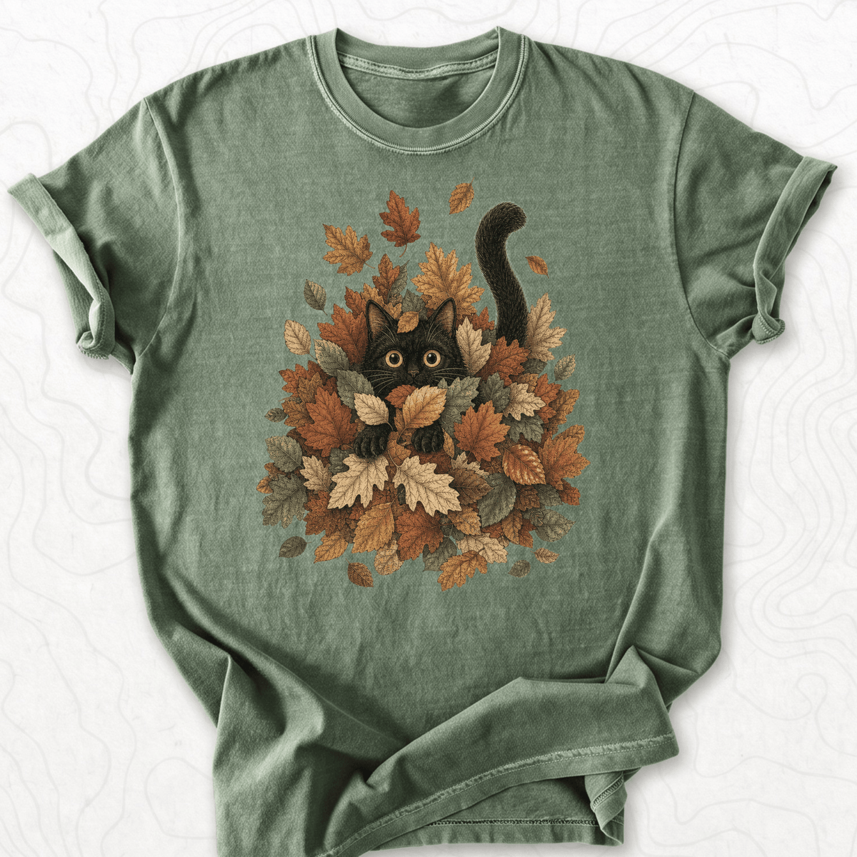 Autumn Leaf Cat T-shirt