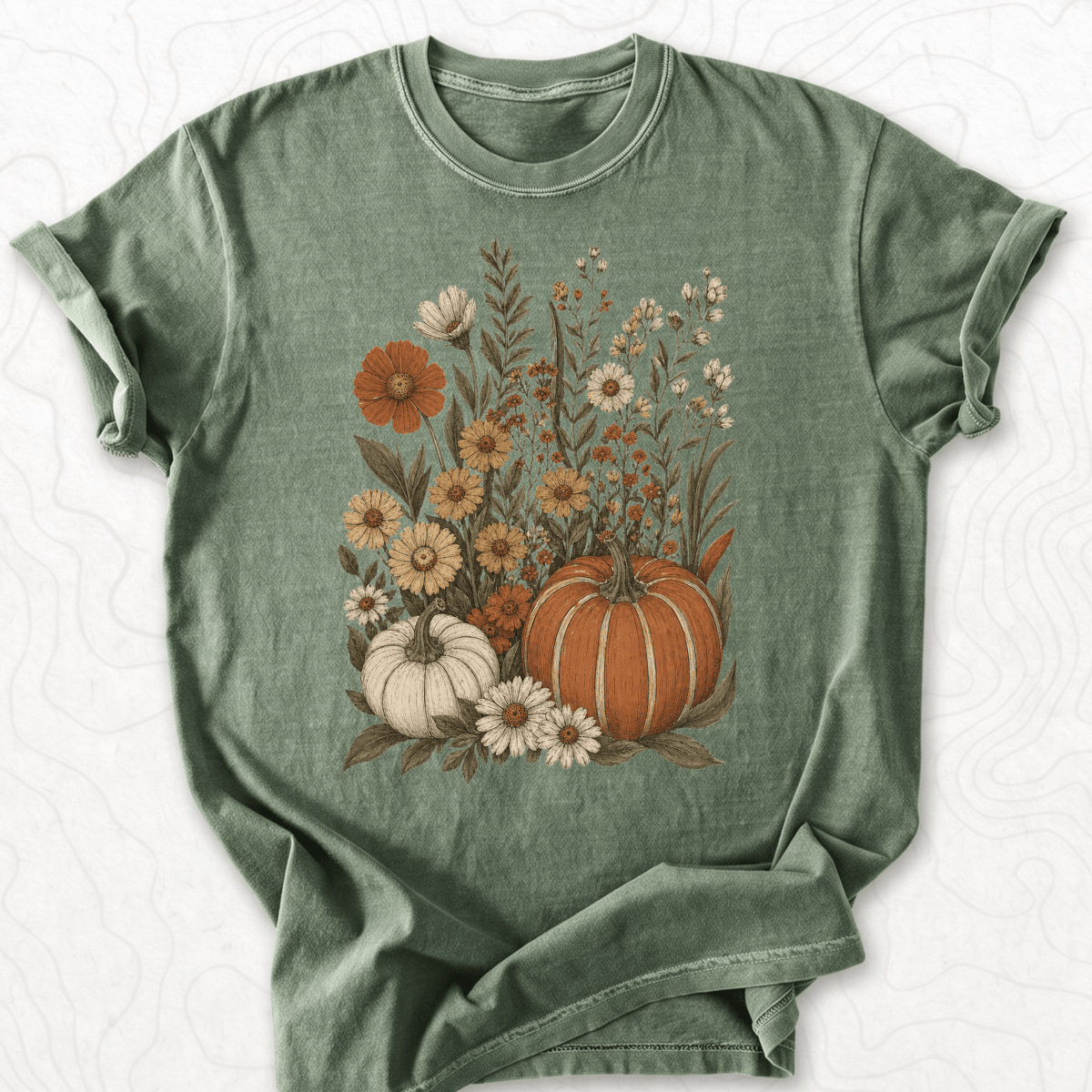 Autumn Pumpkin Floral T-shirt
