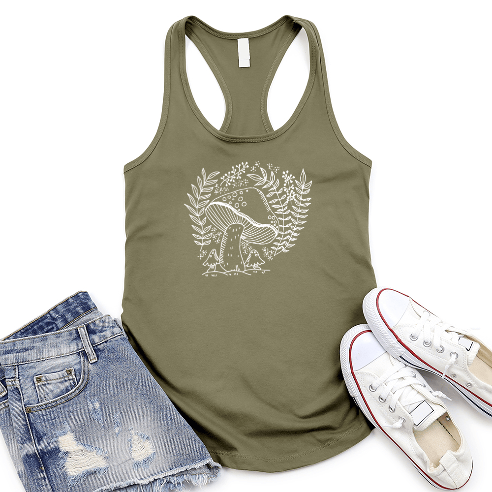 Mushroom Women's Racerback Tank Top