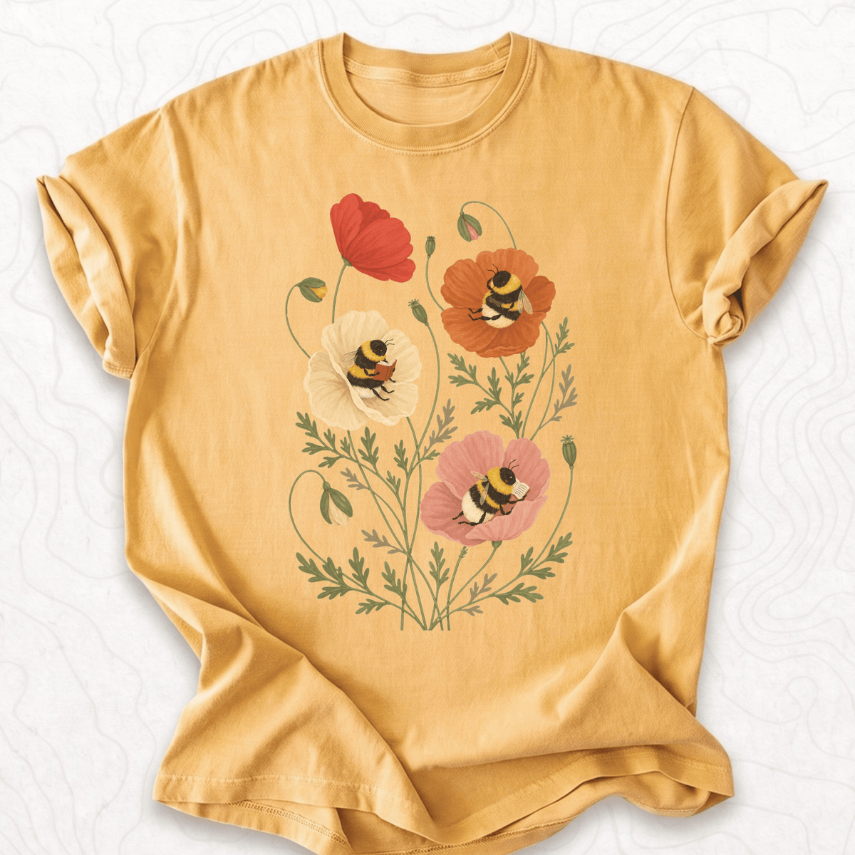 Bumblebee Poppies T-shirt