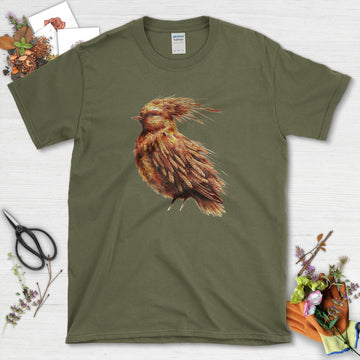 Nature-Inspired Bird Art T-Shirt