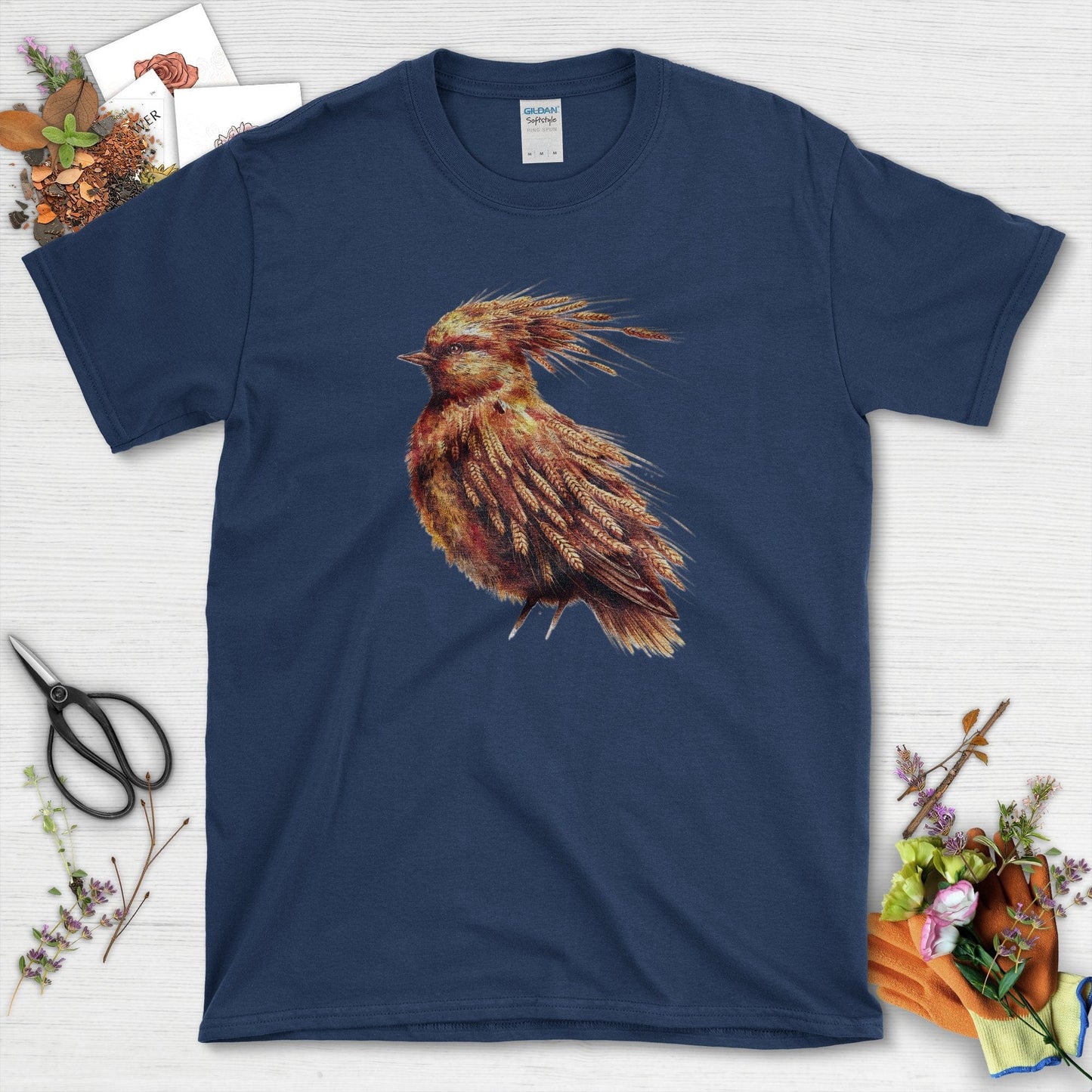 Nature-Inspired Bird Art T-Shirt