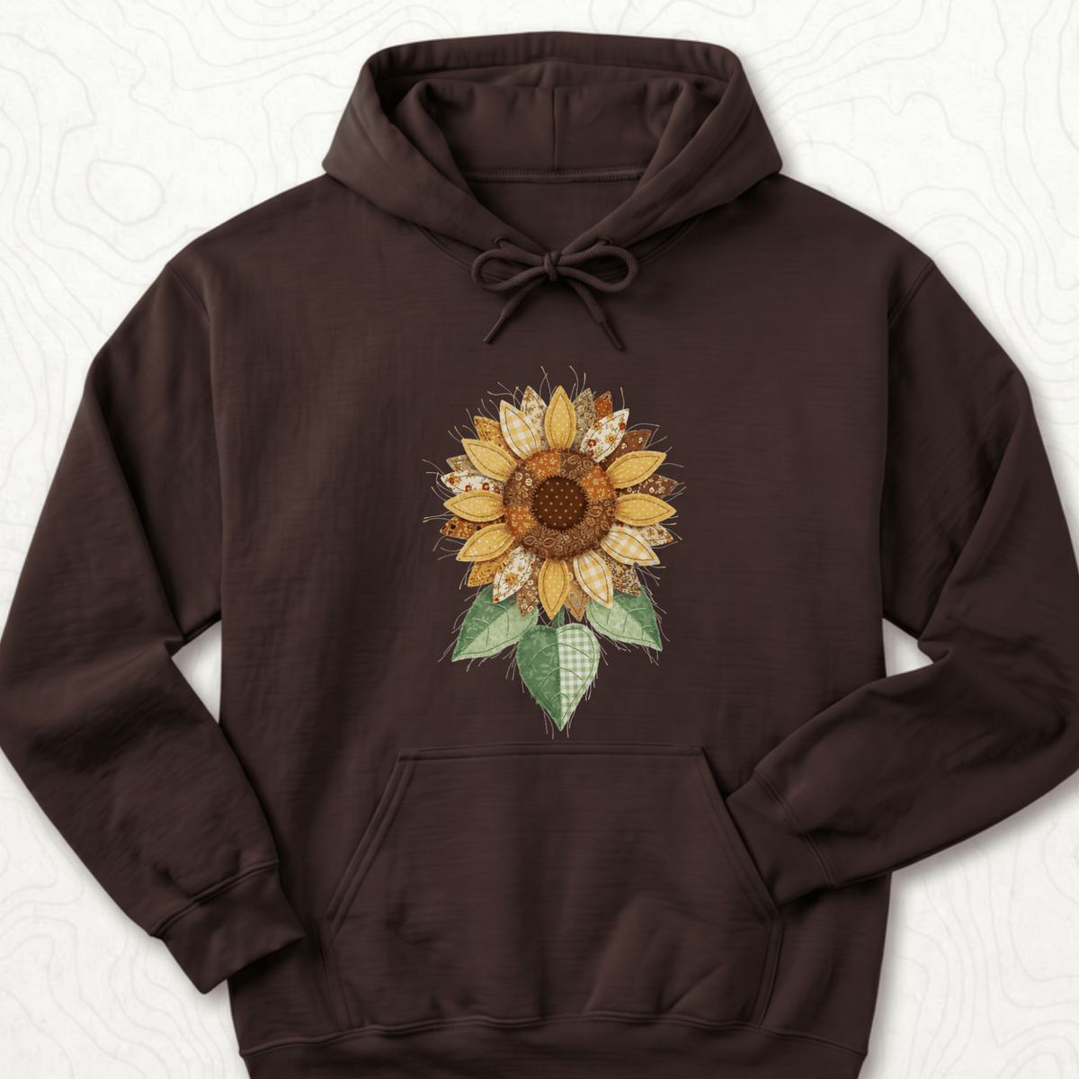 Faux Patchwork Sunflower Hoodie