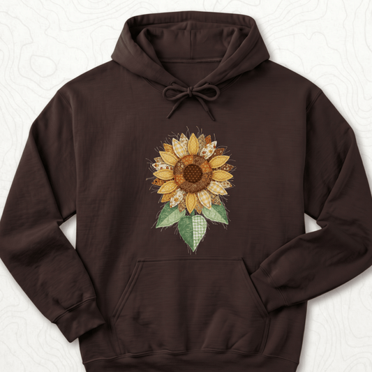 Faux Patchwork Sunflower Hoodie