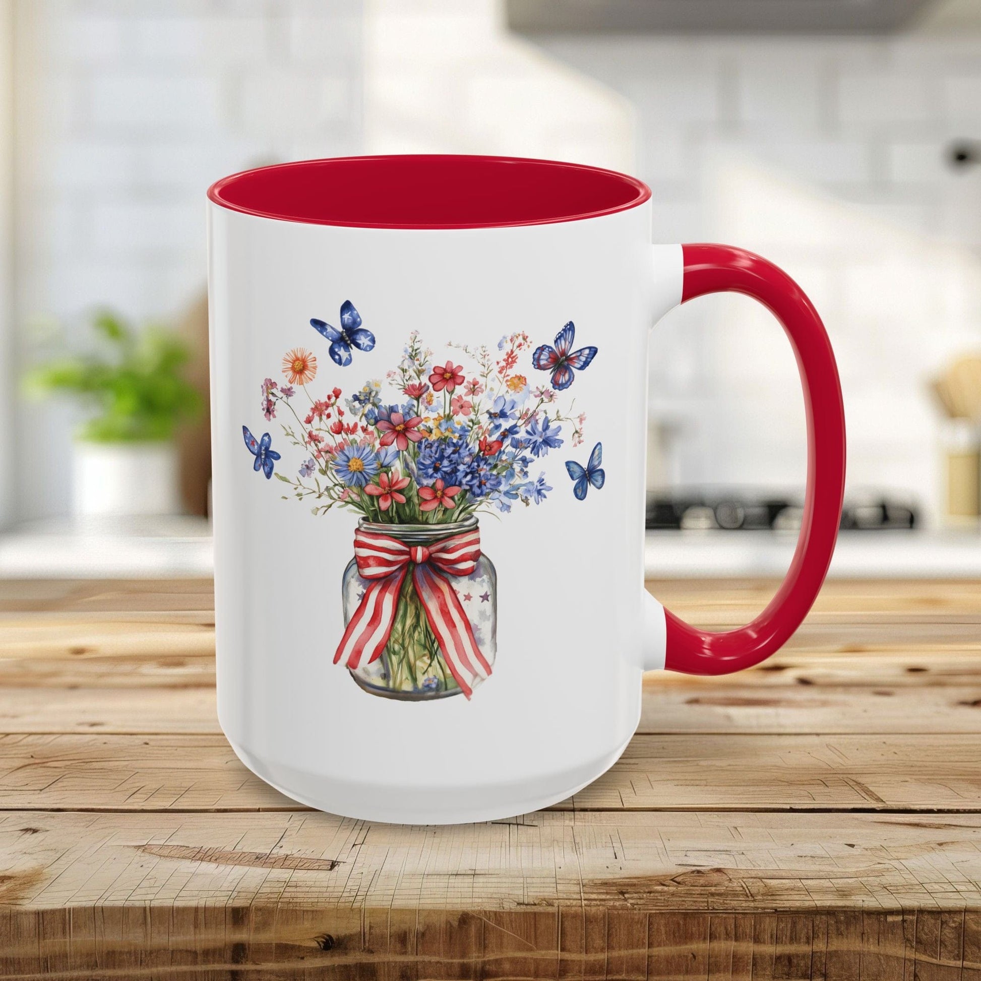 Patriotic Blooms & Butterflies Mug (11/15oz)
