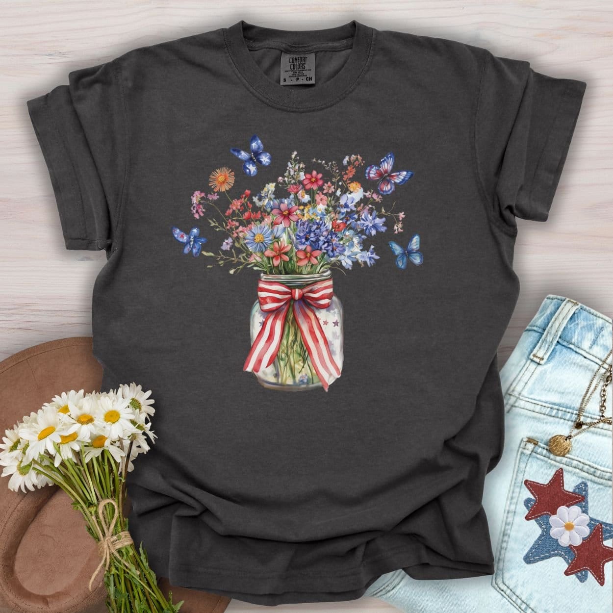 Patriotic Blooms & Butterflies T-Shirt