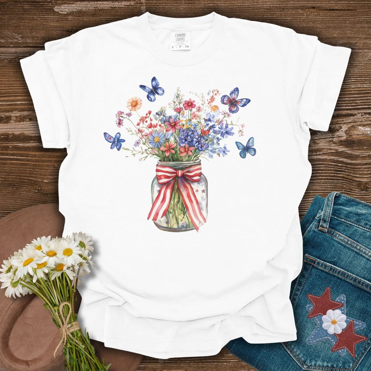 Patriotic Blooms & Butterflies T-Shirt