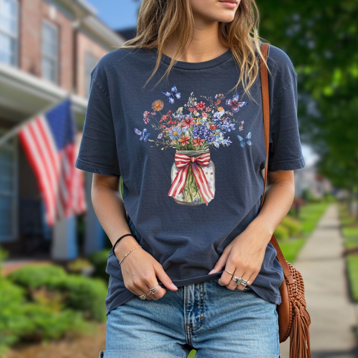Patriotic Blooms & Butterflies T-Shirt