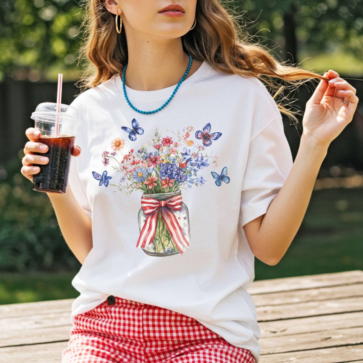 Patriotic Blooms & Butterflies T-Shirt