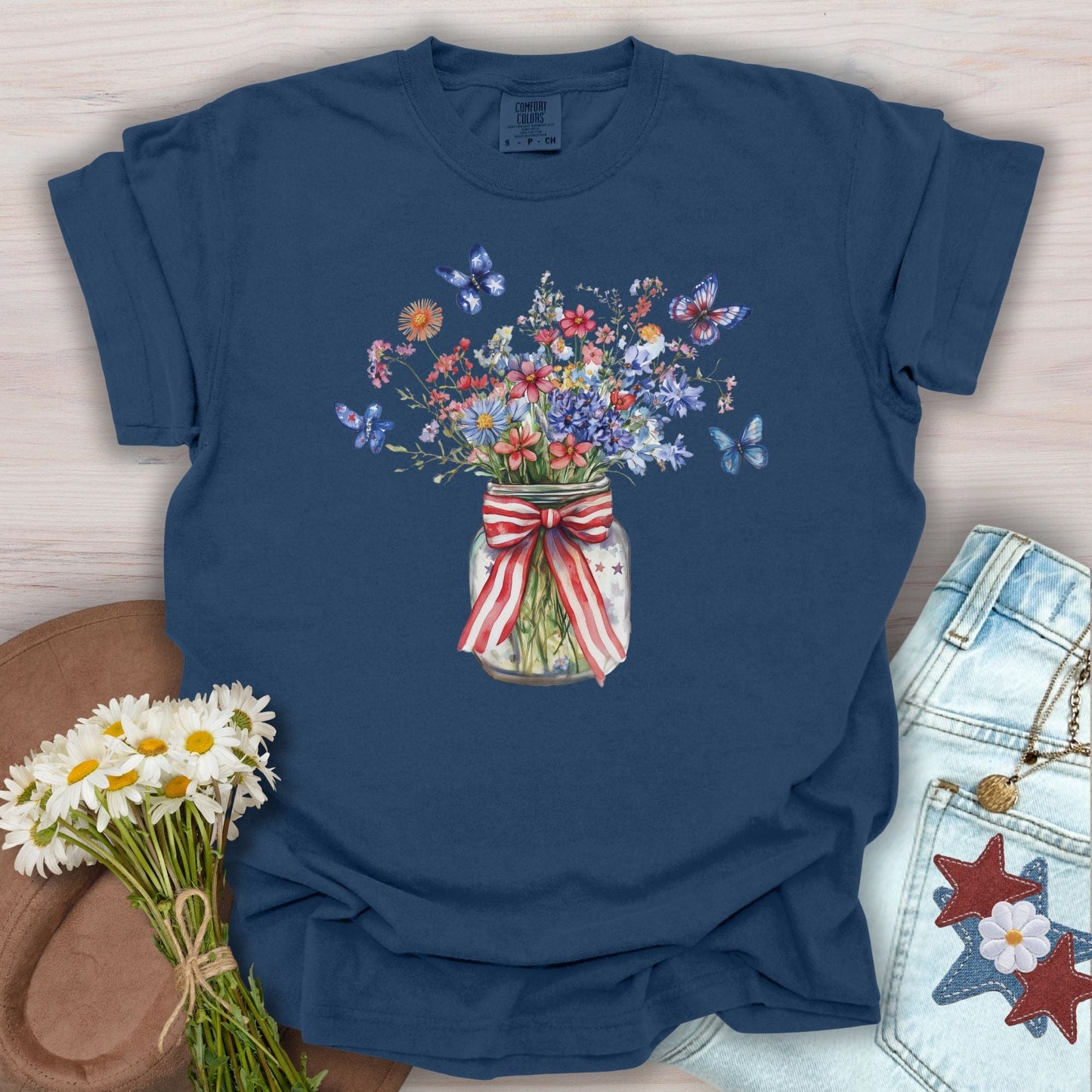 Patriotic Blooms & Butterflies T-Shirt