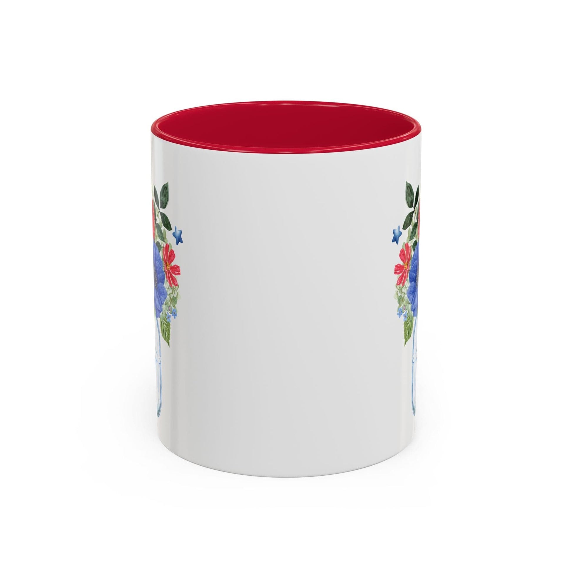 Patriotic Floral Mason Jar Mug (11/15oz)