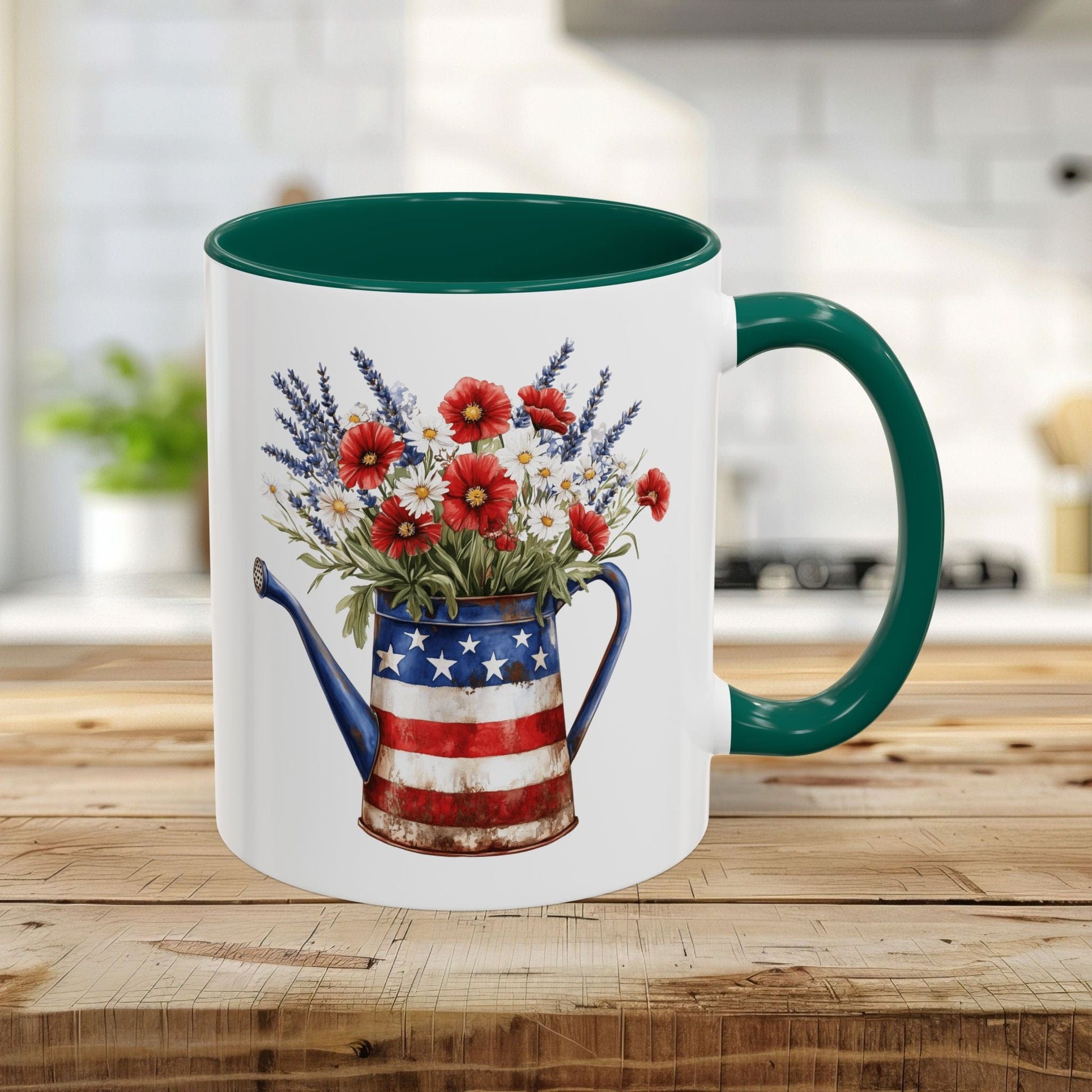Patriotic Floral Watering Can Mug (11/15oz)