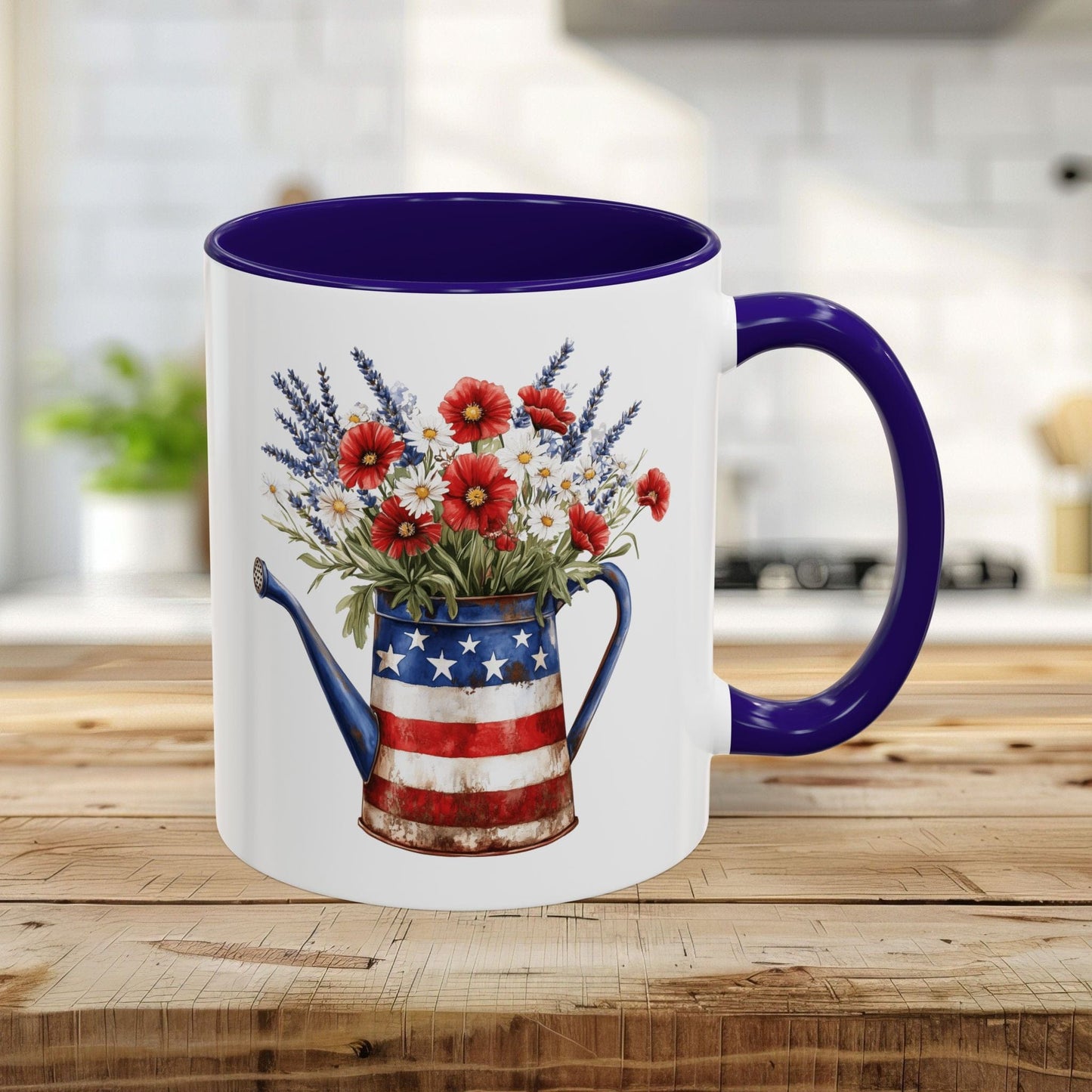 Patriotic Floral Watering Can Mug (11/15oz)