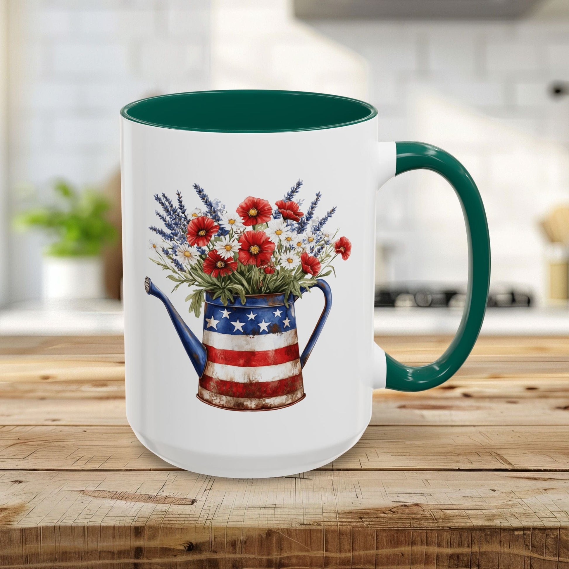 Patriotic Floral Watering Can Mug (11/15oz)