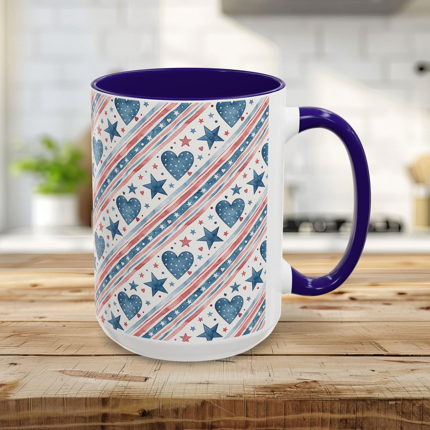 Patriotic Heart & Stars Mug (11/15oz)