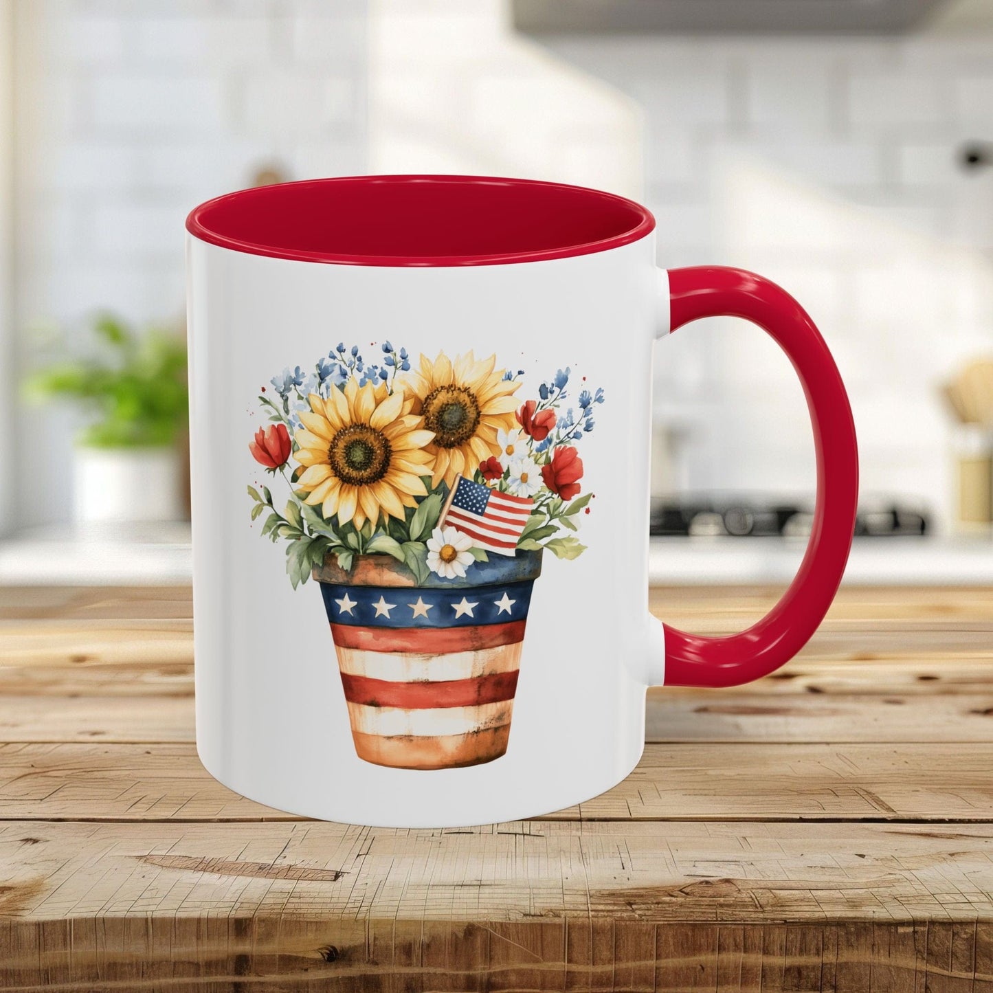 Patriotic Sunflower Bouquet Mug (11/15oz)