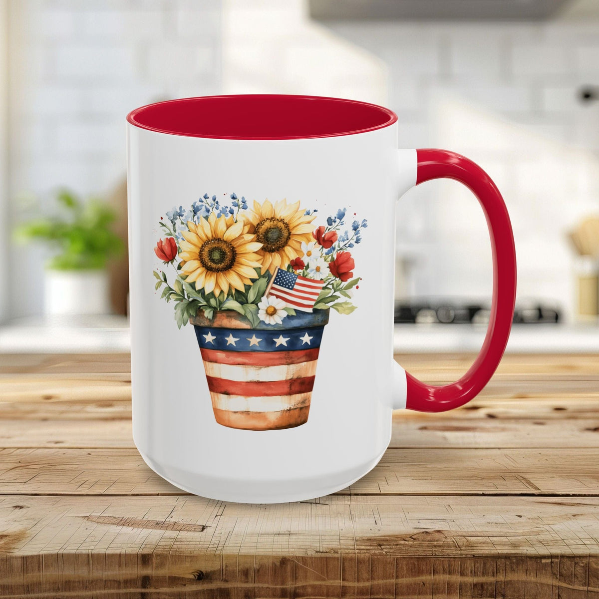 Patriotic Sunflower Bouquet Mug (11/15oz)