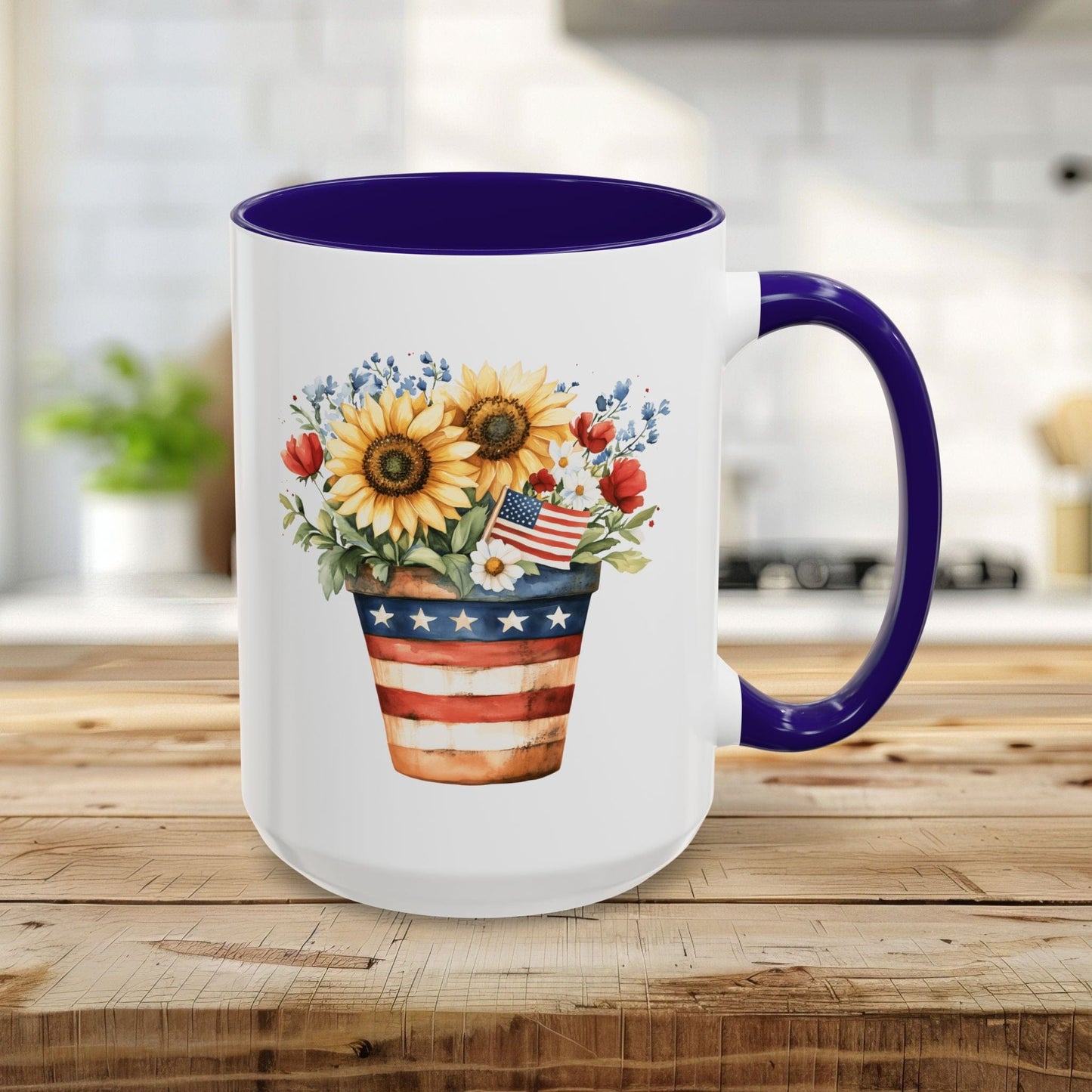 Patriotic Sunflower Bouquet Mug (11/15oz)