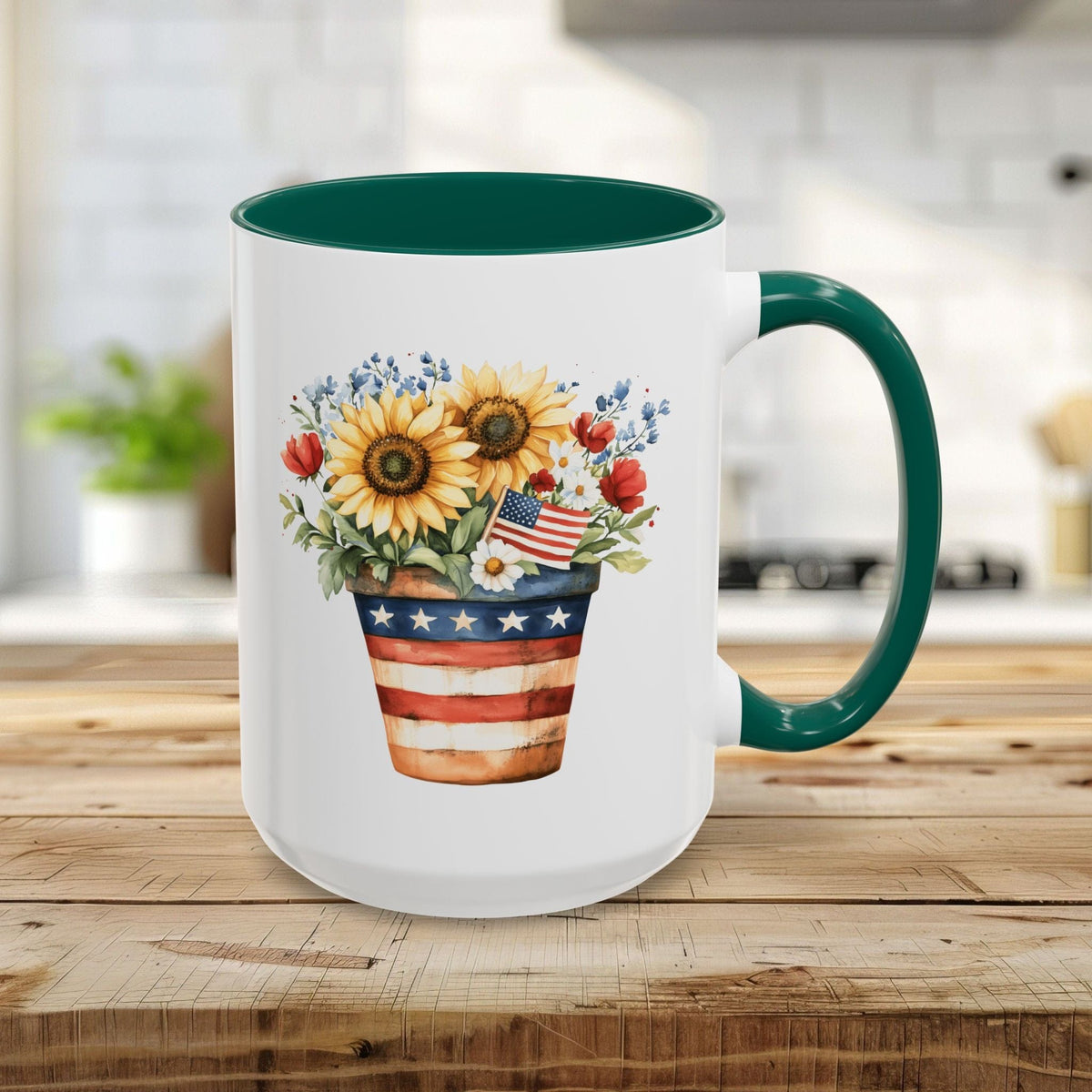 Patriotic Sunflower Bouquet Mug (11/15oz)
