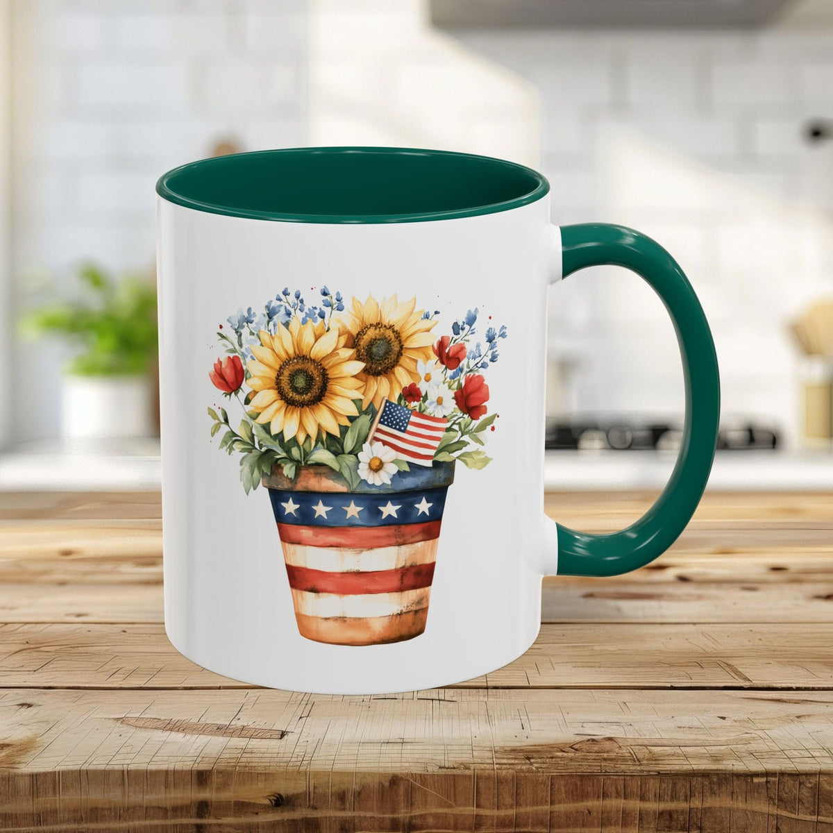 Patriotic Sunflower Bouquet Mug (11/15oz)