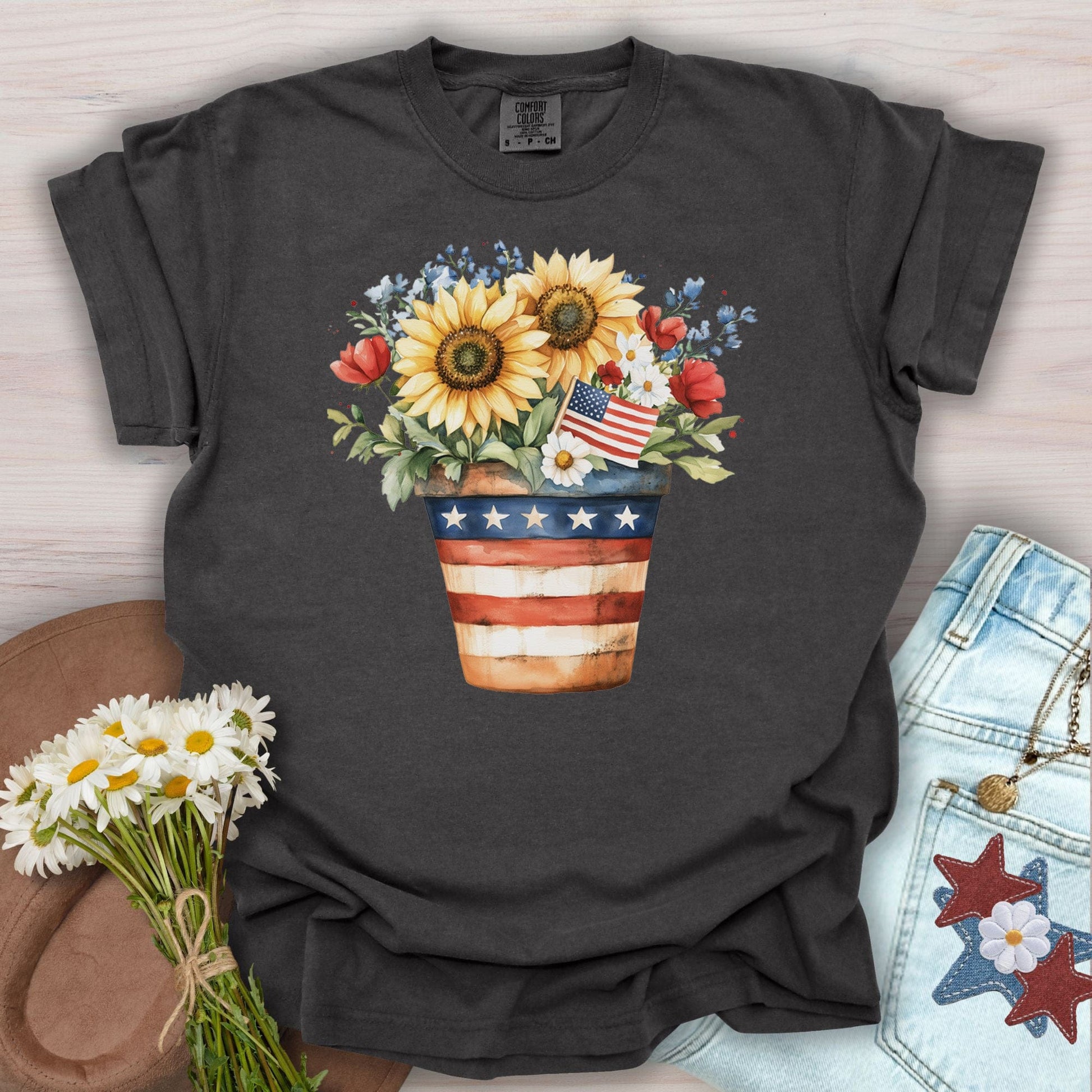 Patriotic Sunflower Bouquet T-Shirt