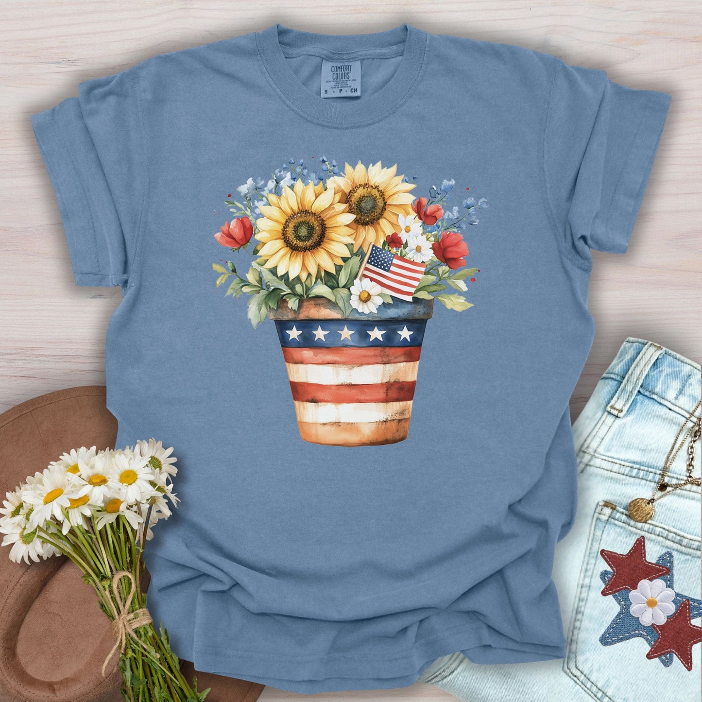Patriotic Sunflower Bouquet T-Shirt