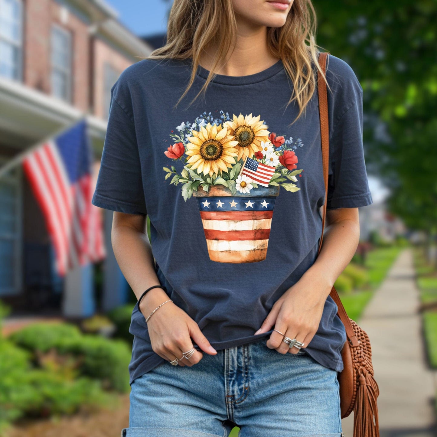 Patriotic Sunflower Bouquet T-Shirt