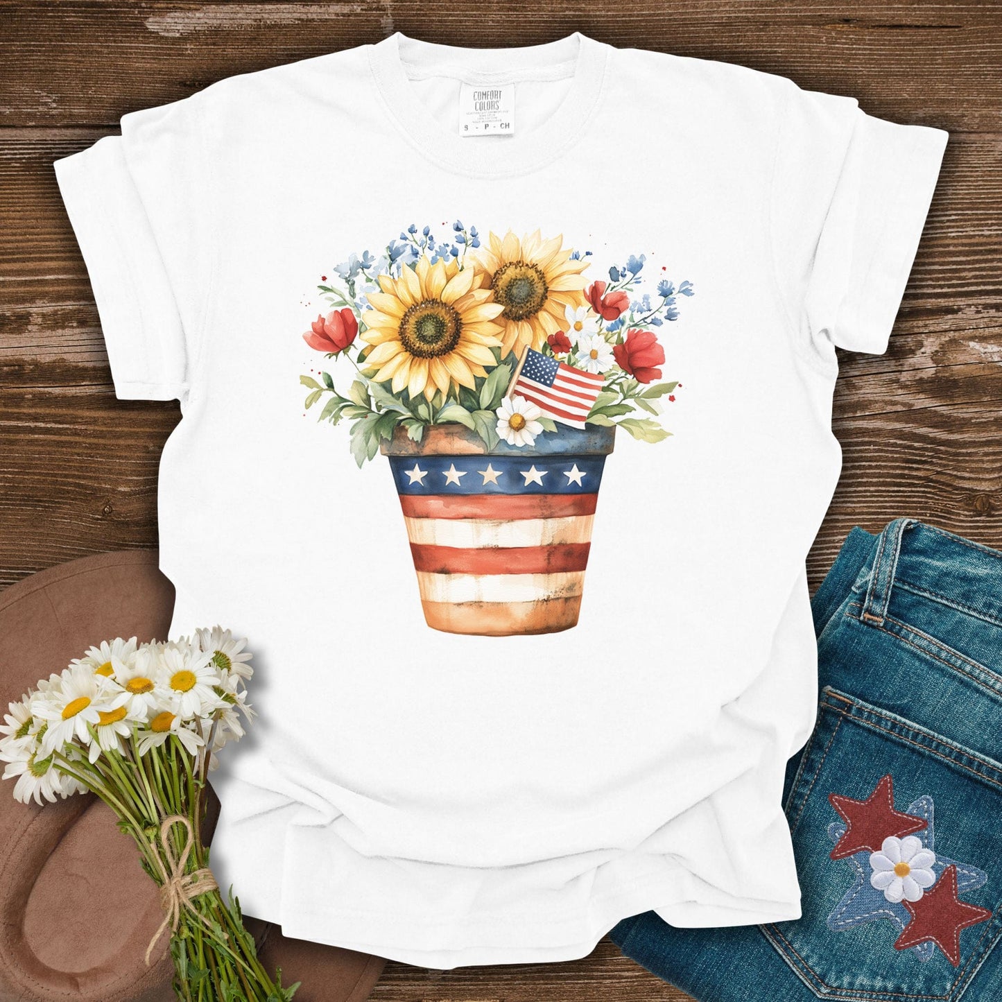 Patriotic Sunflower Bouquet T-Shirt