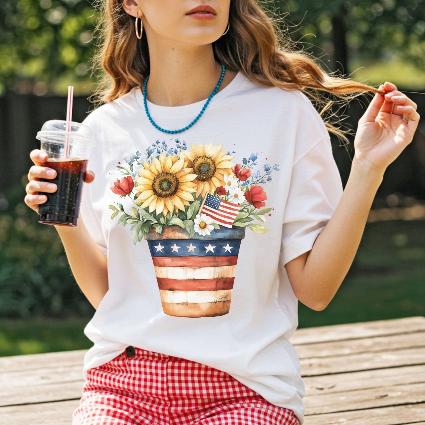 Patriotic Sunflower Bouquet T-Shirt