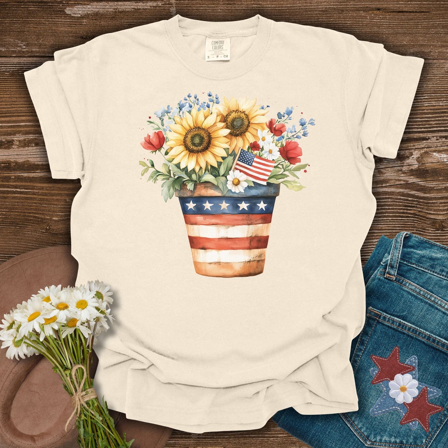 Patriotic Sunflower Bouquet T-Shirt