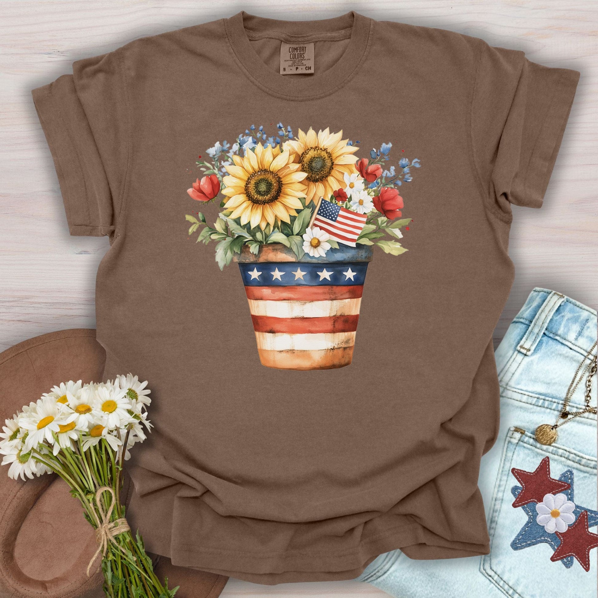 Patriotic Sunflower Bouquet T-Shirt