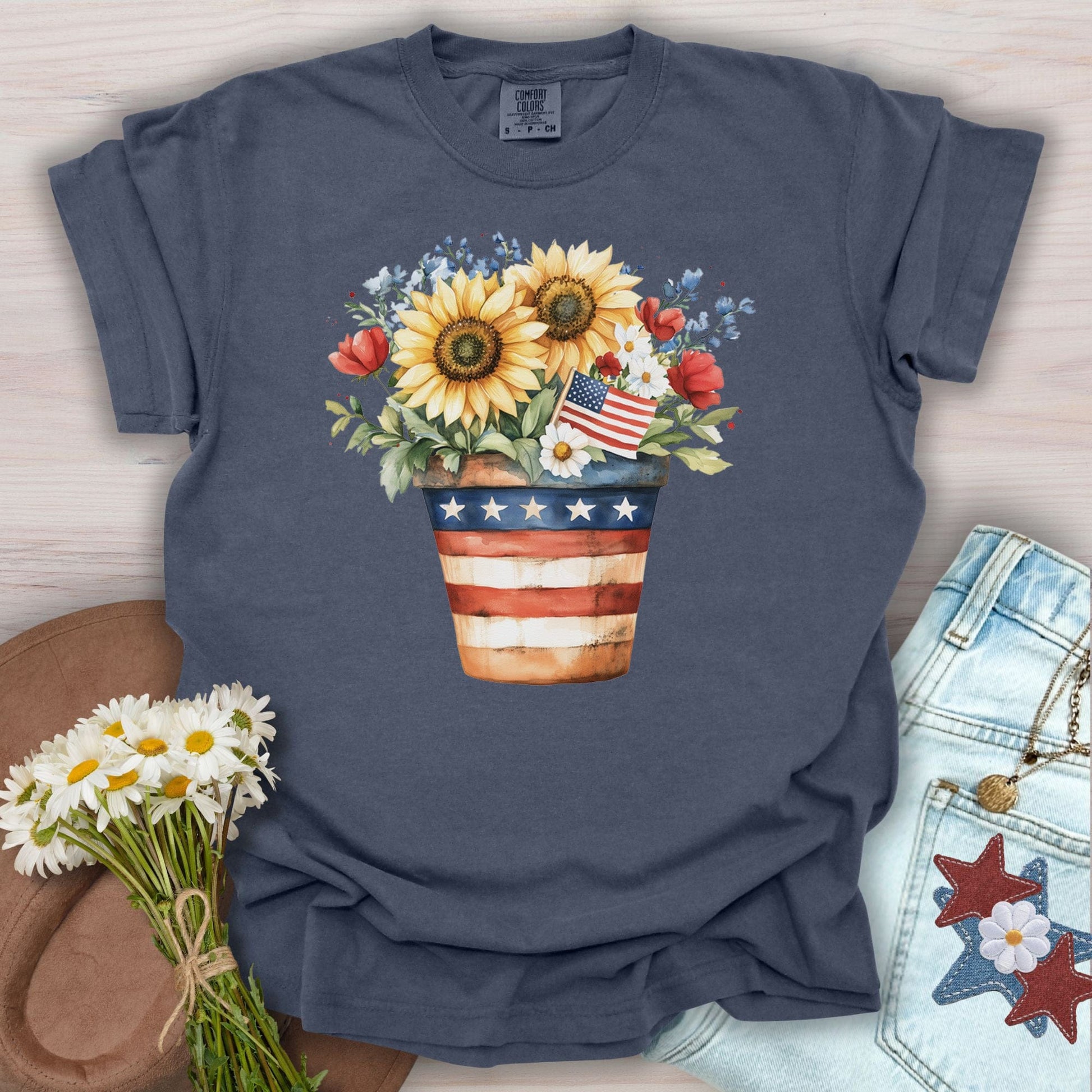 Patriotic Sunflower Bouquet T-Shirt