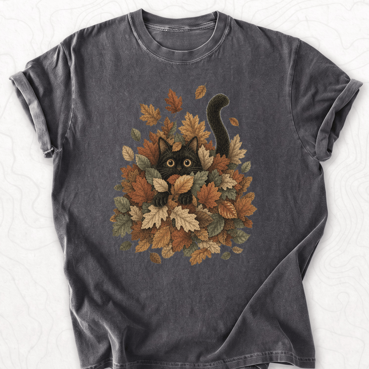Autumn Leaf Cat T-shirt