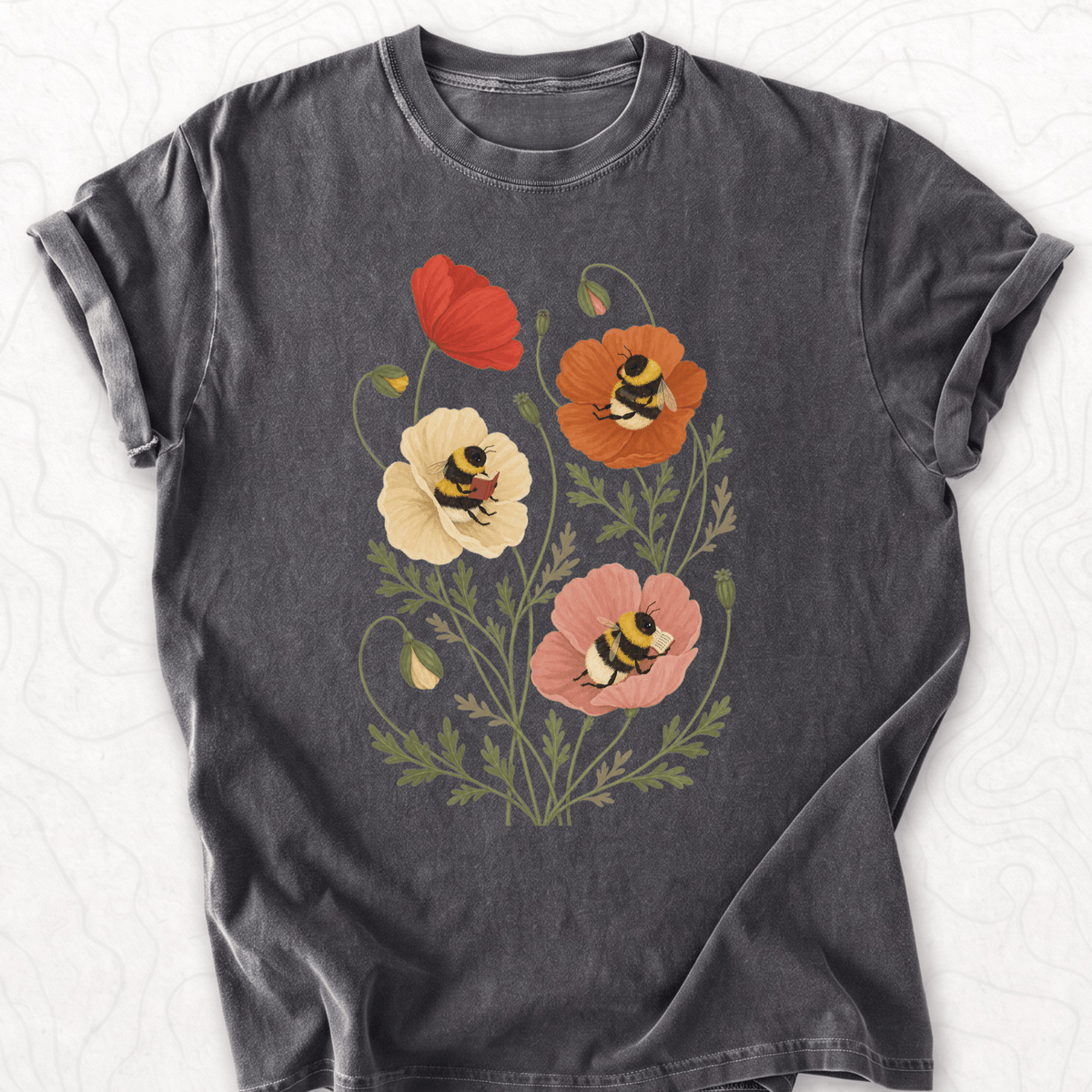 Bumblebee Poppies T-shirt