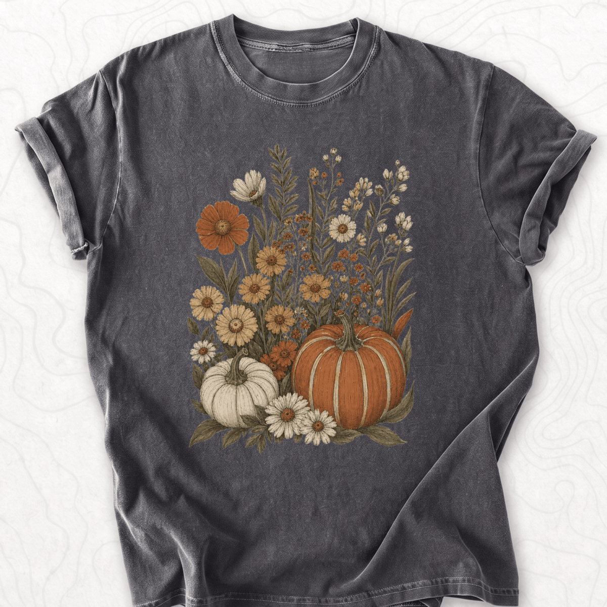 Autumn Pumpkin Floral T-shirt
