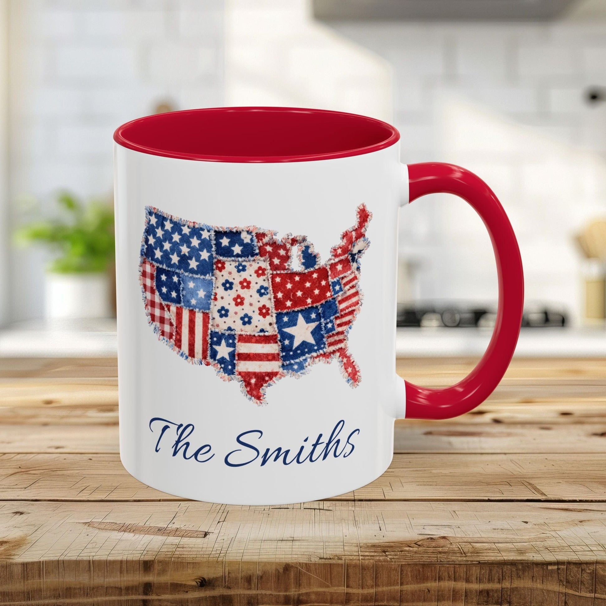 Personalized Patchwork USA Map Mug (11/15oz)