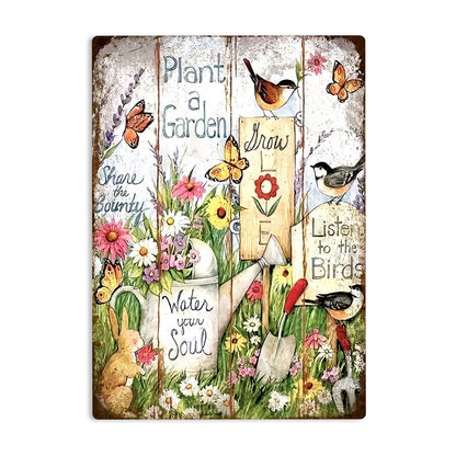 Plant a Garden Metal Sign