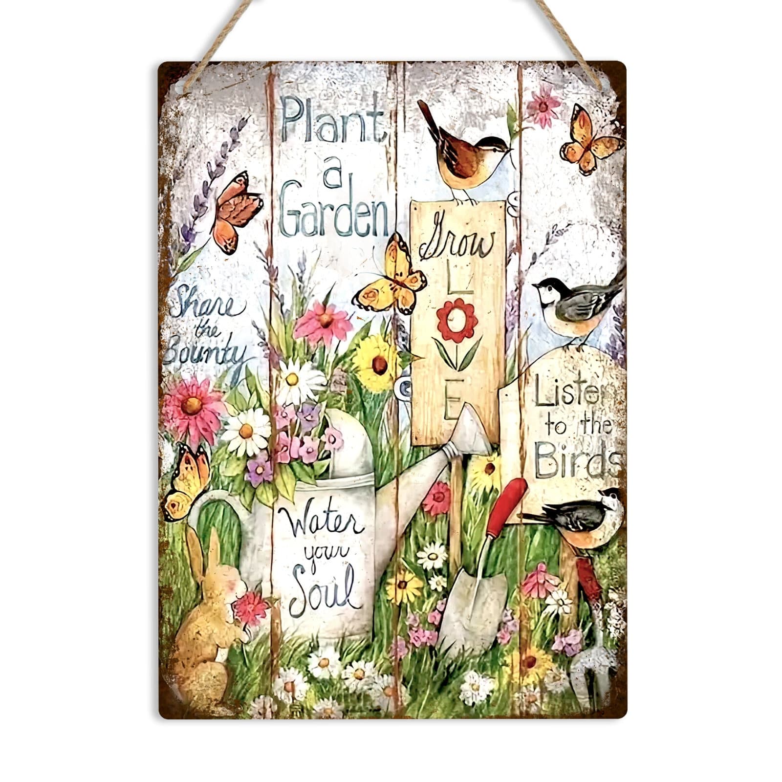 Plant a Garden Metal Sign