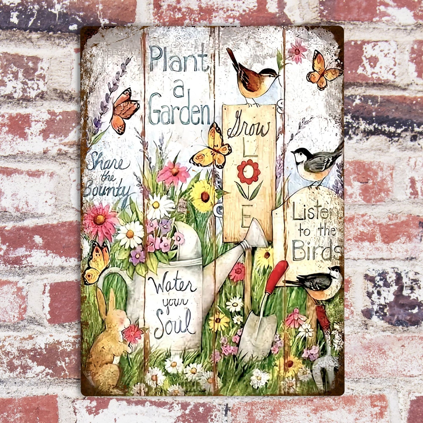 Plant a Garden Metal Sign