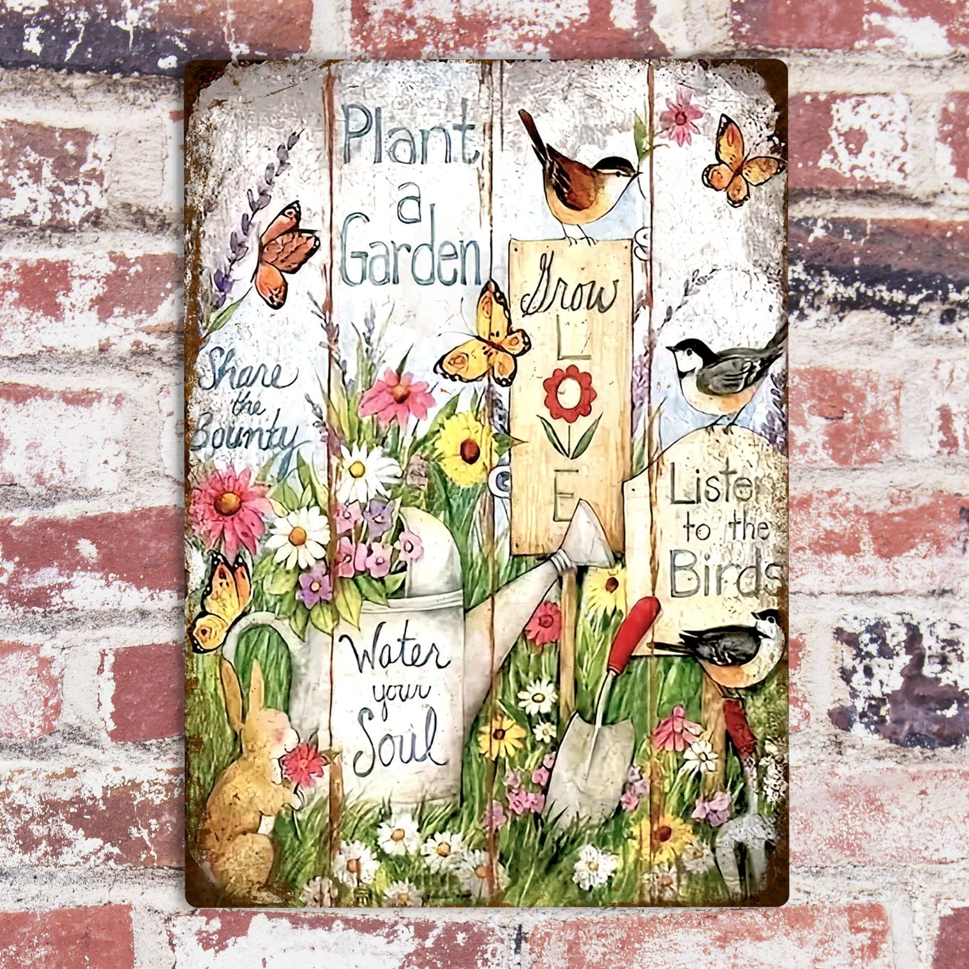Plant a Garden Metal Sign