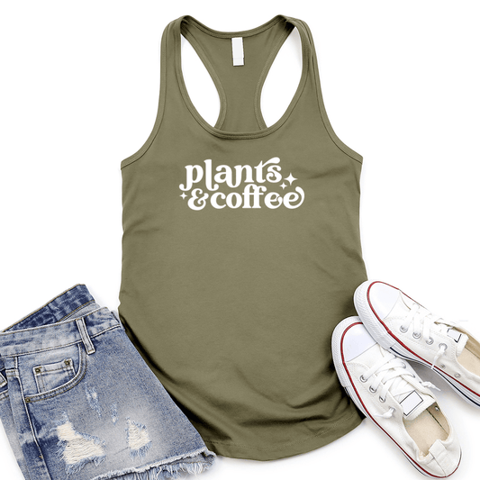 Plants And Coffee Women's Racerback Tank Top