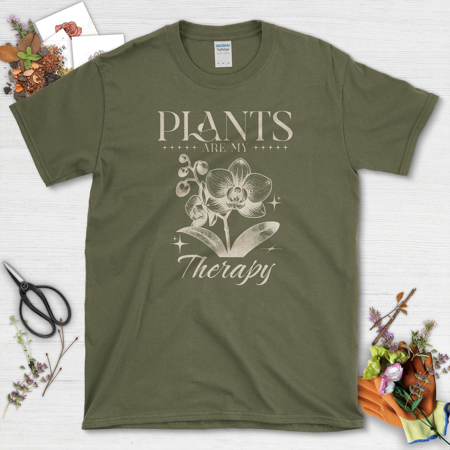 Plants Are My Therapy Graphic Design T-Shirt